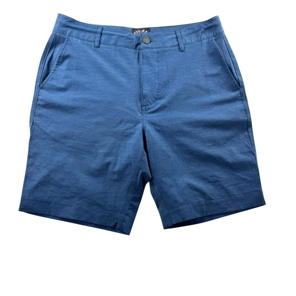 Faherty All Day Shorts Mens 31 Blue Hybrid Quick Dry Stretch Drawstring 9"